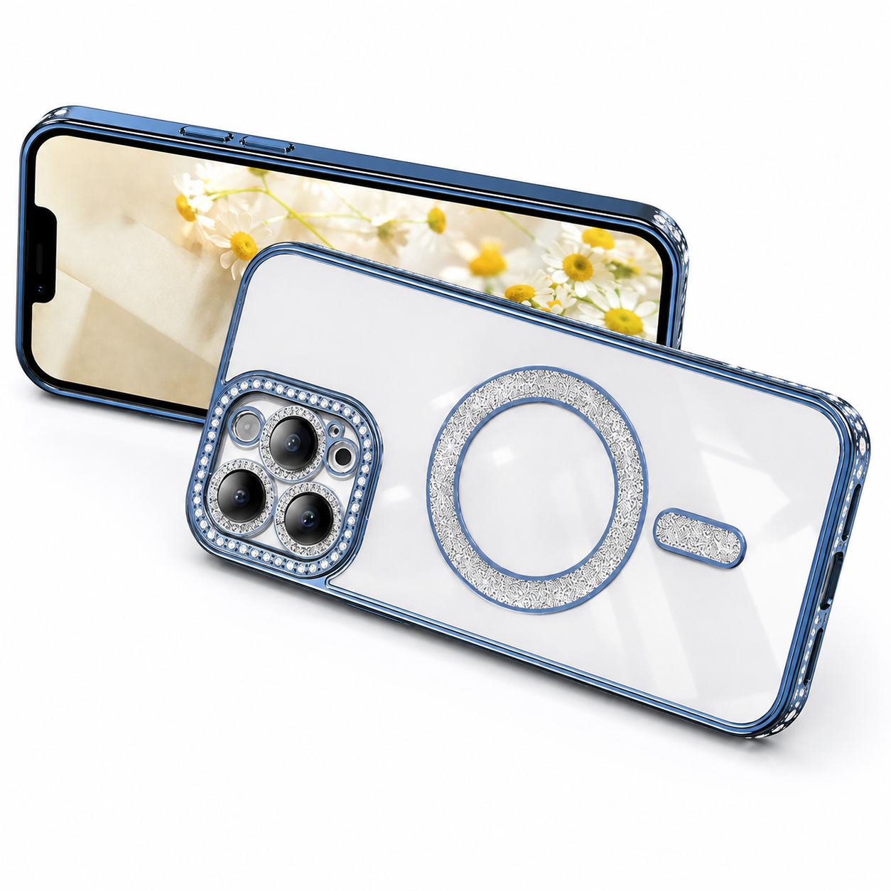 Glitter Electroplated MagSafe Case for Apple iPhone 16 Pro Max - Blue