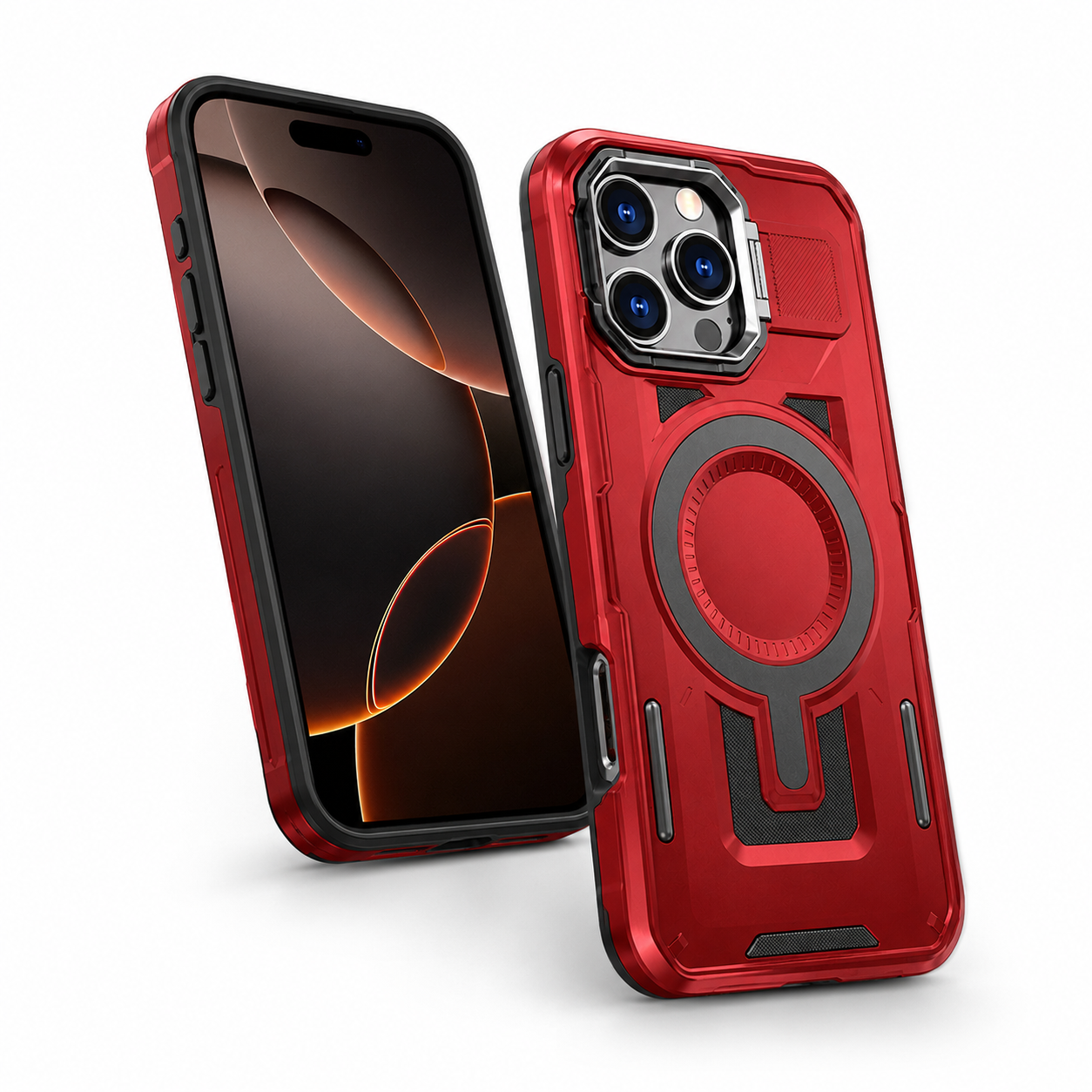 Durable Shield Mate Case for iPhone 16 Pro Max Red