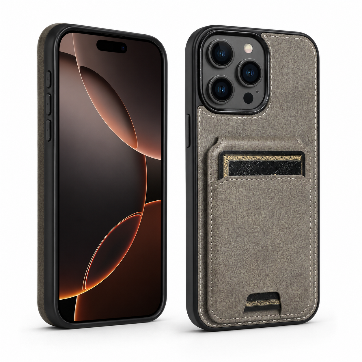 Protective Stealth Wallet Cover for iPhone 16 Pro Max Grey