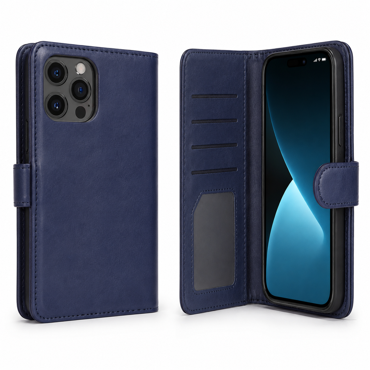 Bifold 9 Card detachable wallet for Apple iPhone 16 Pro - Navy - alternate product view