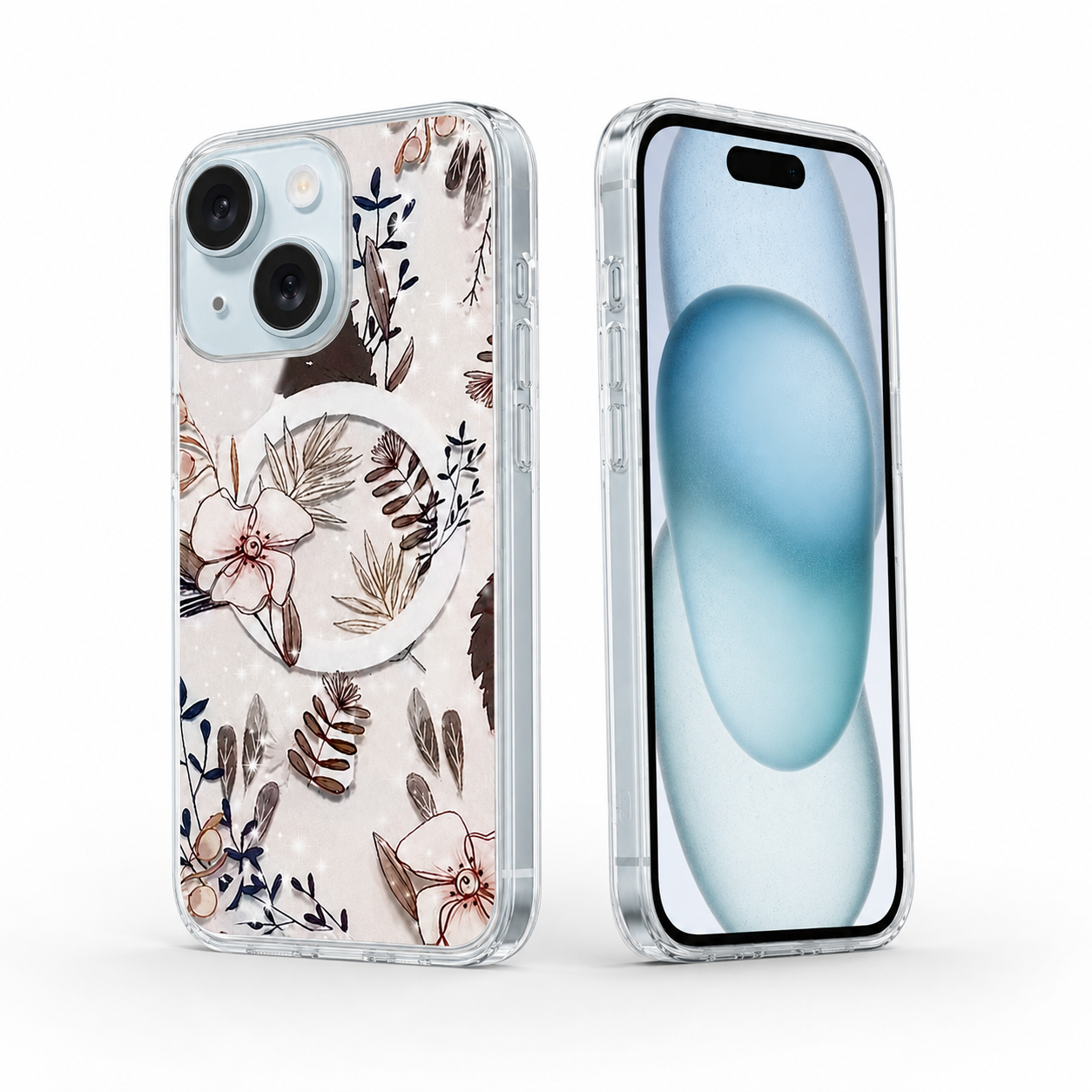 Frosted MagSafe Floral Case for Apple iPhone 14 - Flower Petals
