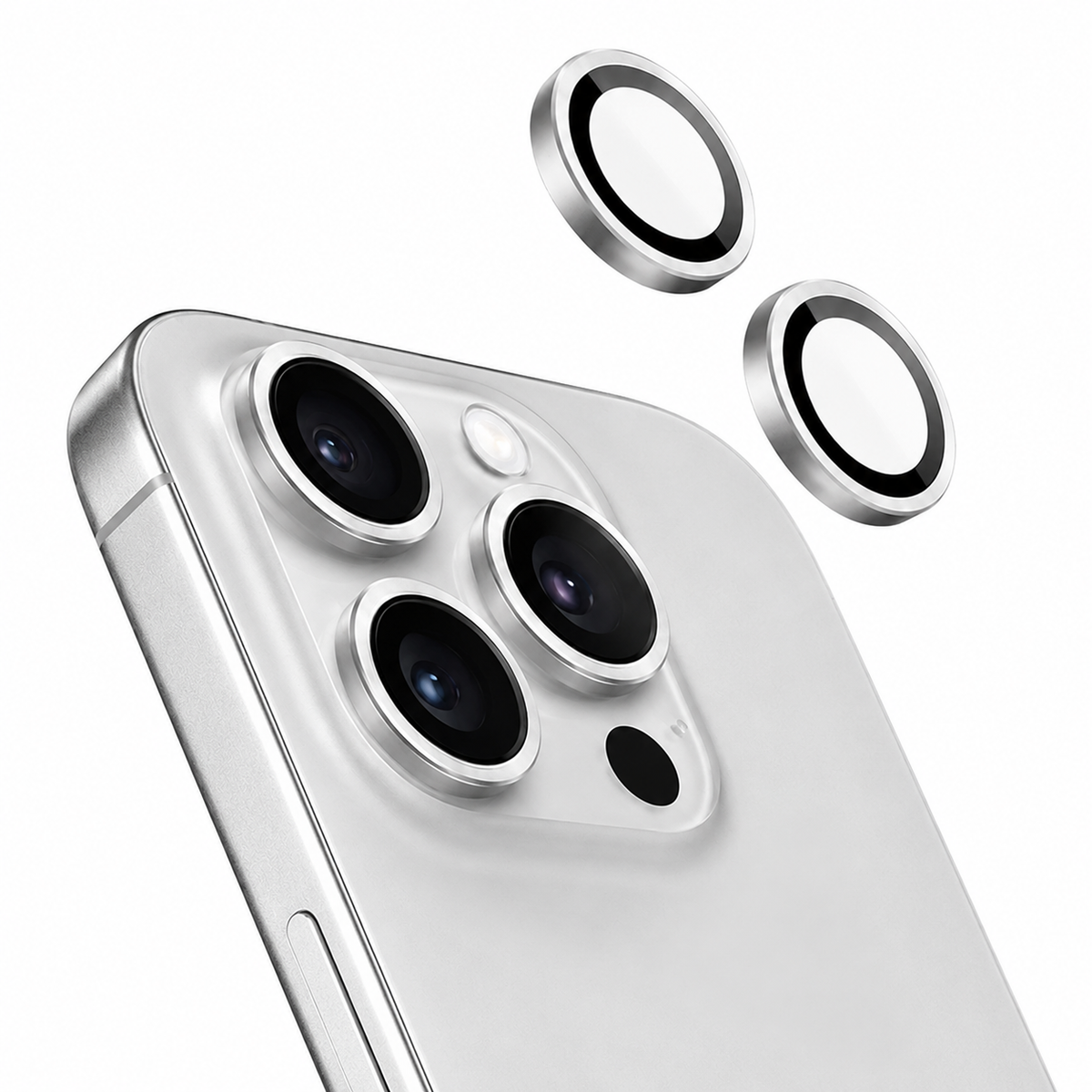 Camera Ring Protector Case for Apple iPhone 16 Pro Max - Silver
