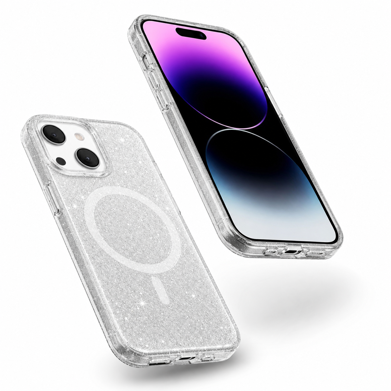 Sparkly MagSafe Symmetry Case for Apple iPhone 14 - Clear