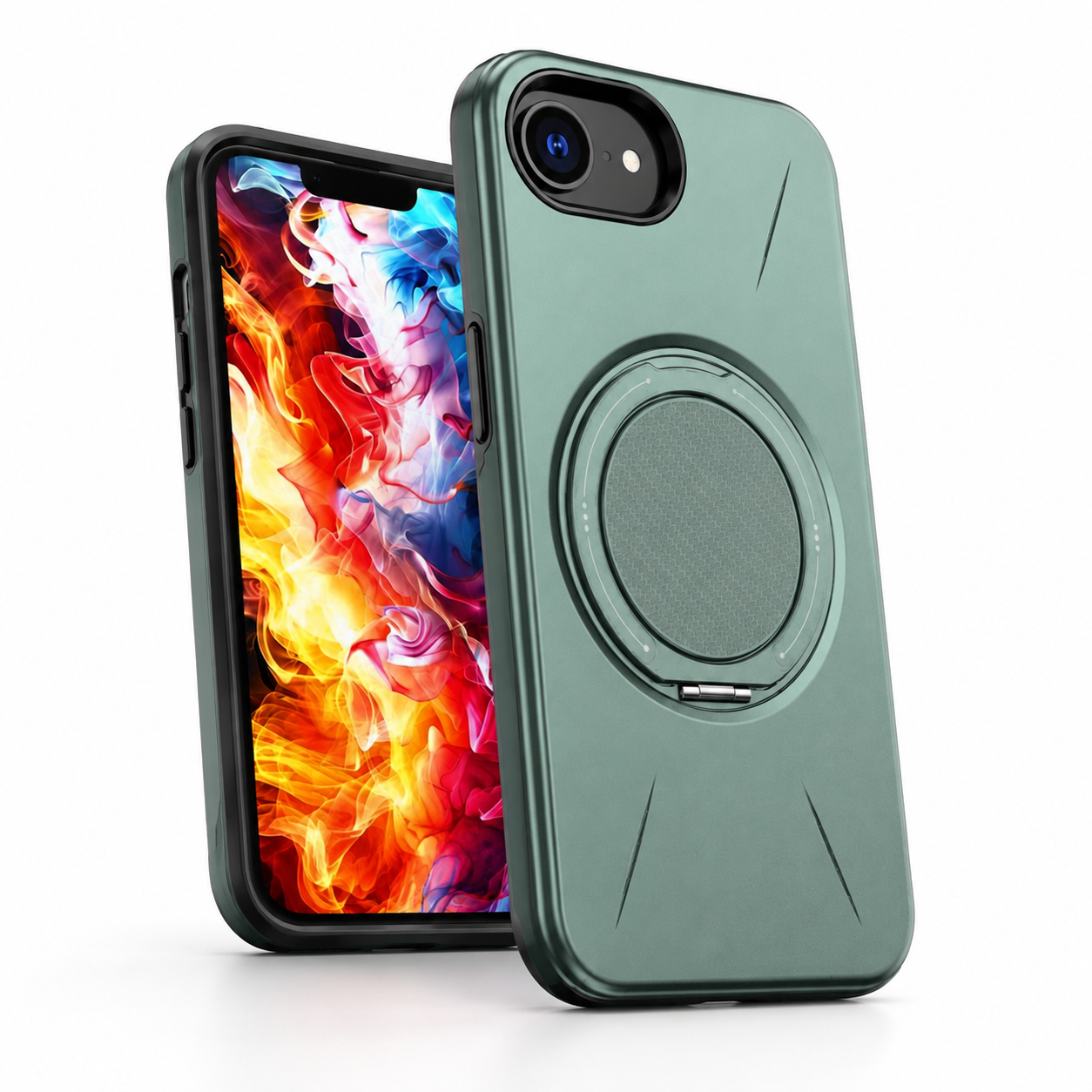 Slim green MagSafe Forge Ring mobile cover for iPhone 17e and 16e – smartphone accessories Canada