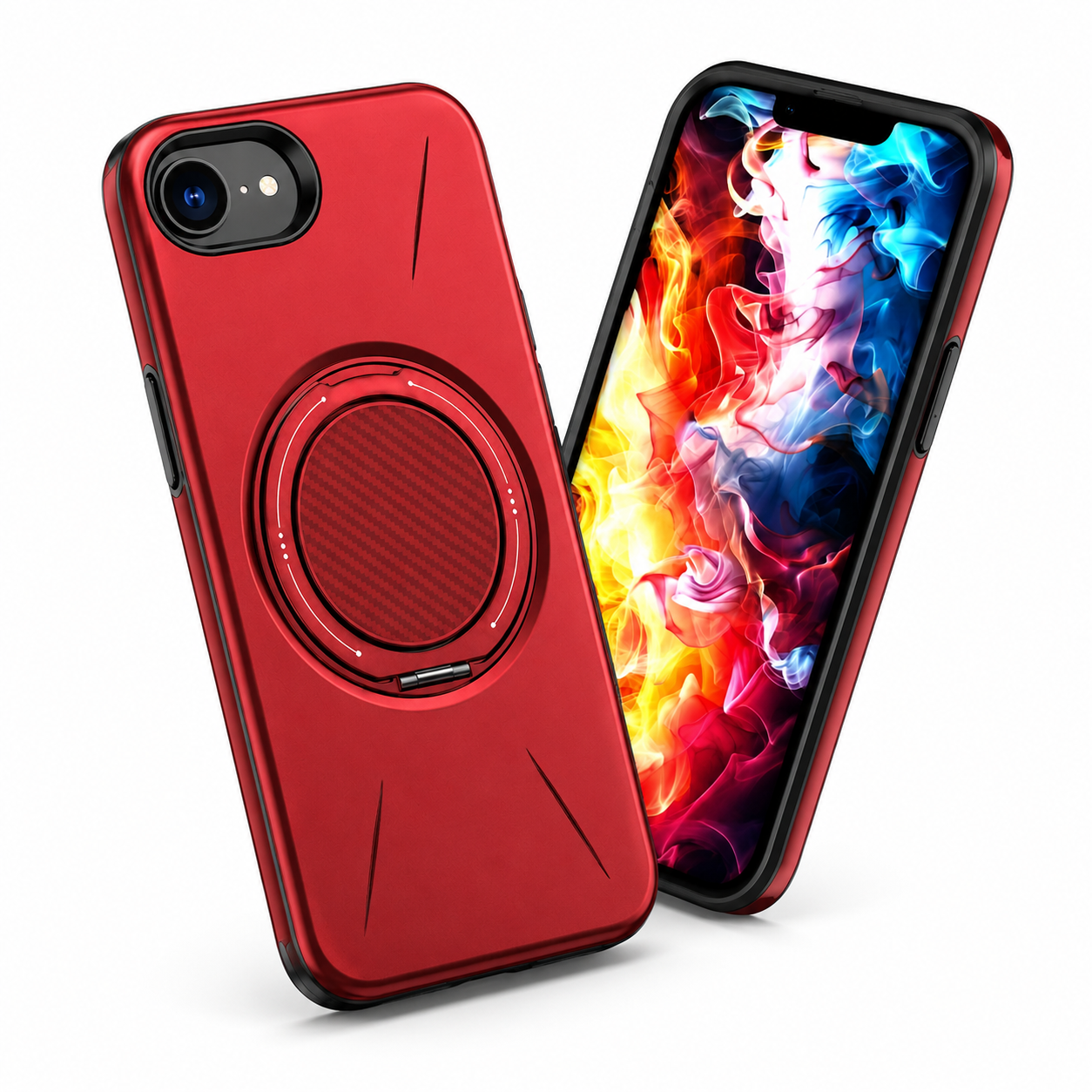 Slim red MagSafe Forge Ring mobile case for iPhone 17e and 16e – buy phone cases online Canada