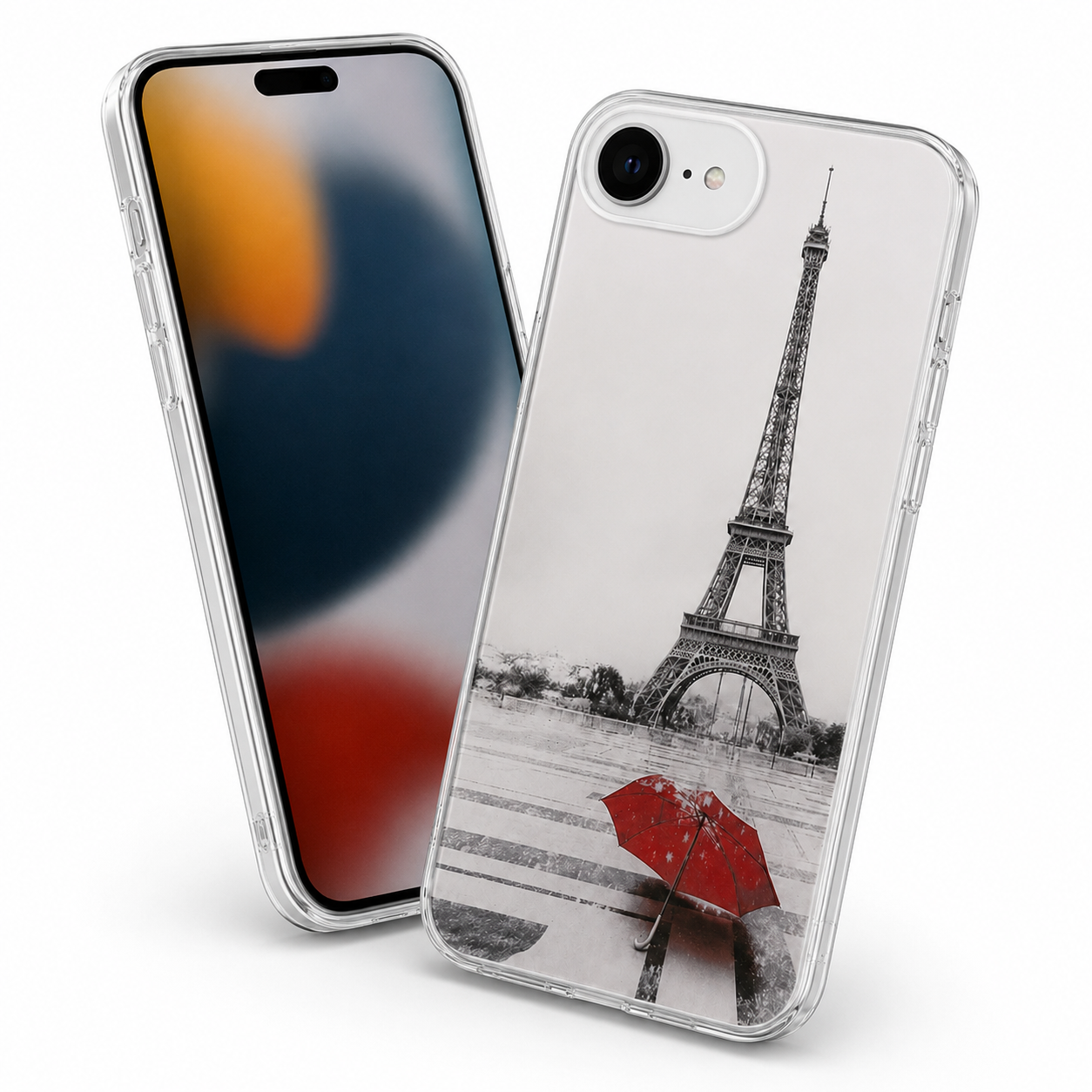 Apple iPhone 17e and 16e Paris Umbrella design case angled view – smartphone accessories Canada