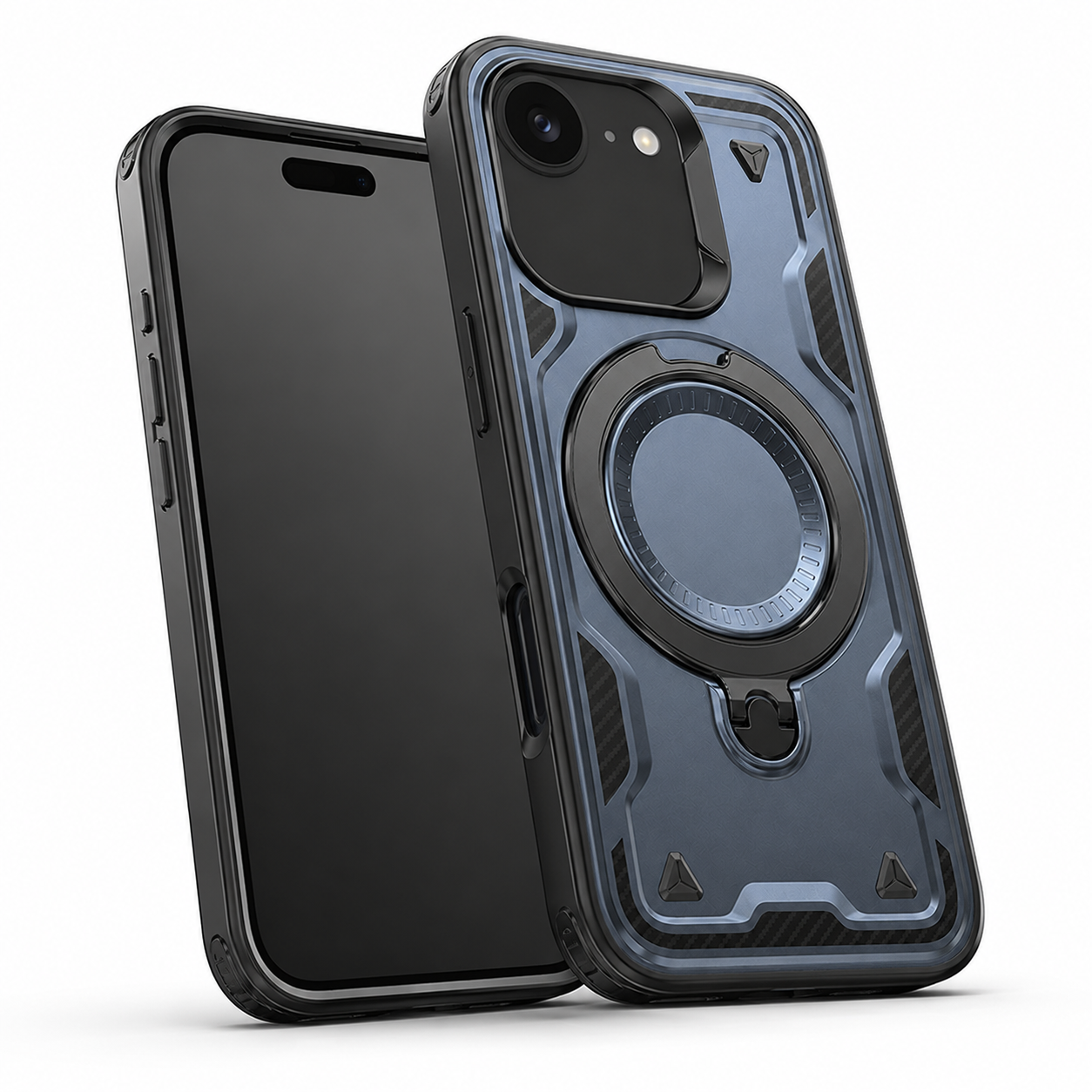 Apple iPhone 17e and 16e navy Sparta Ring Case side view – smartphone accessories Canada