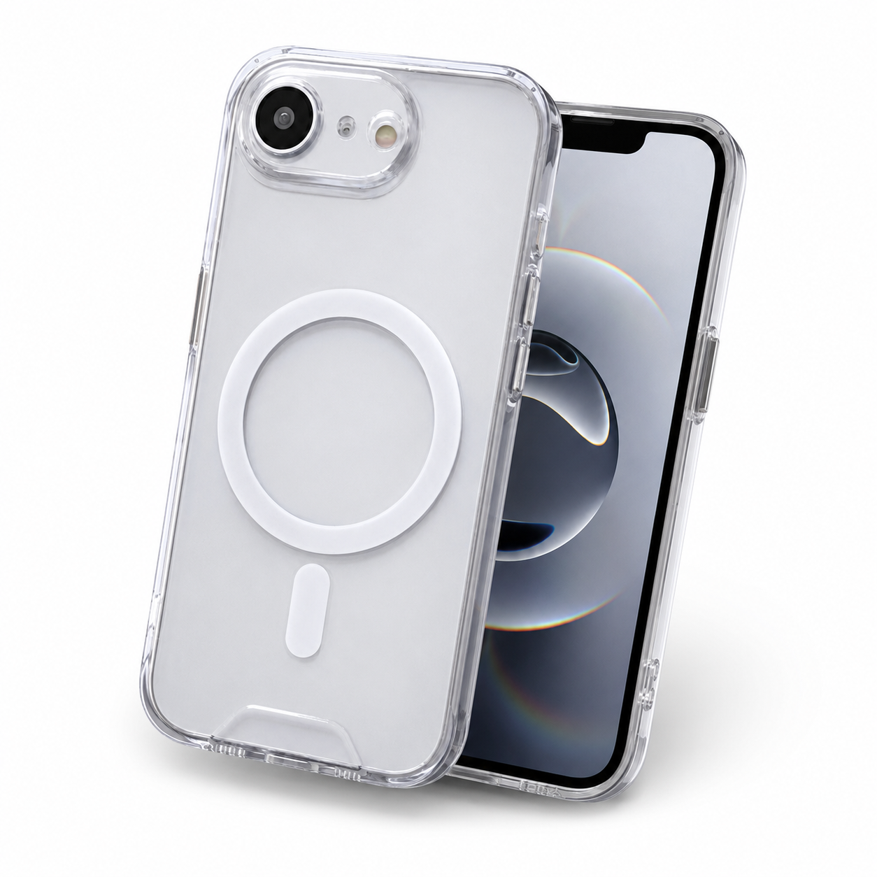 Clear slim protective MagSafe case with raised camera protection