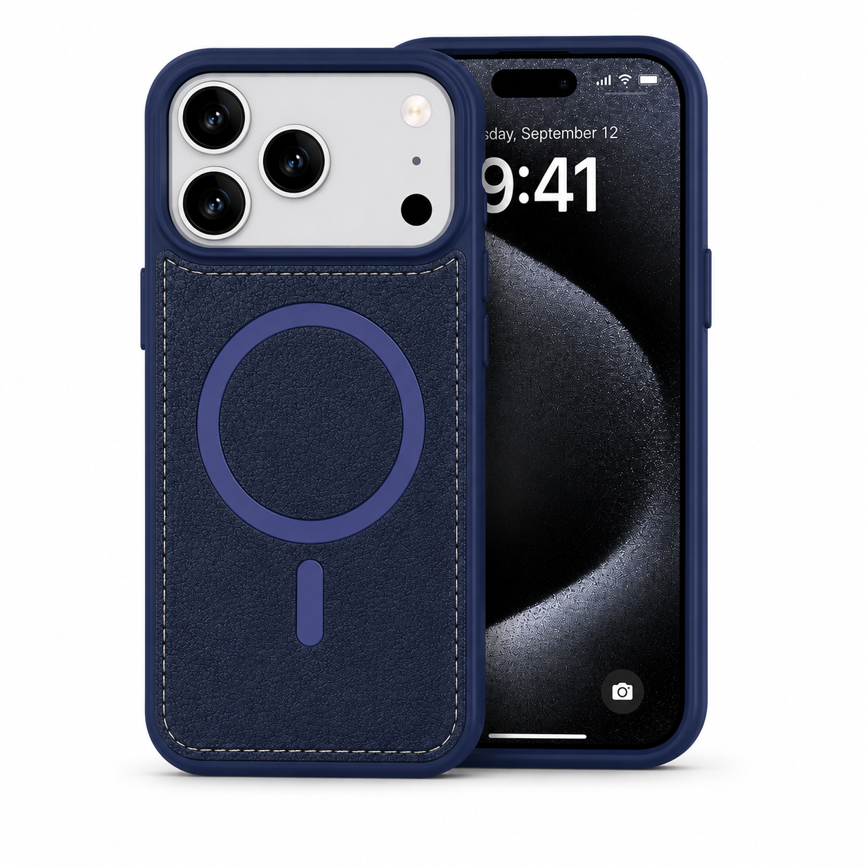 Luxury Navy Blue iPhone 17 Pro Max Protective Case Impact Resistant Phone Cover