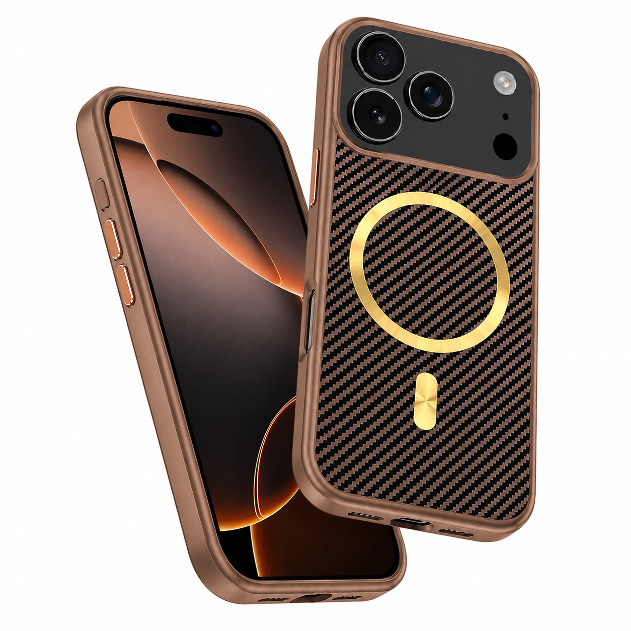 Luxury Brown iPhone 17 Pro Max Protective Phone Cover with Drop Protection