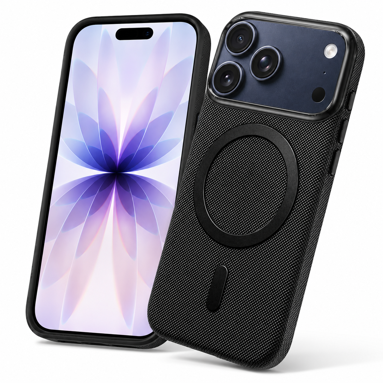 Luxury Black Fabric Mobile Cover for Apple iPhone 17 Pro Max Protective Case