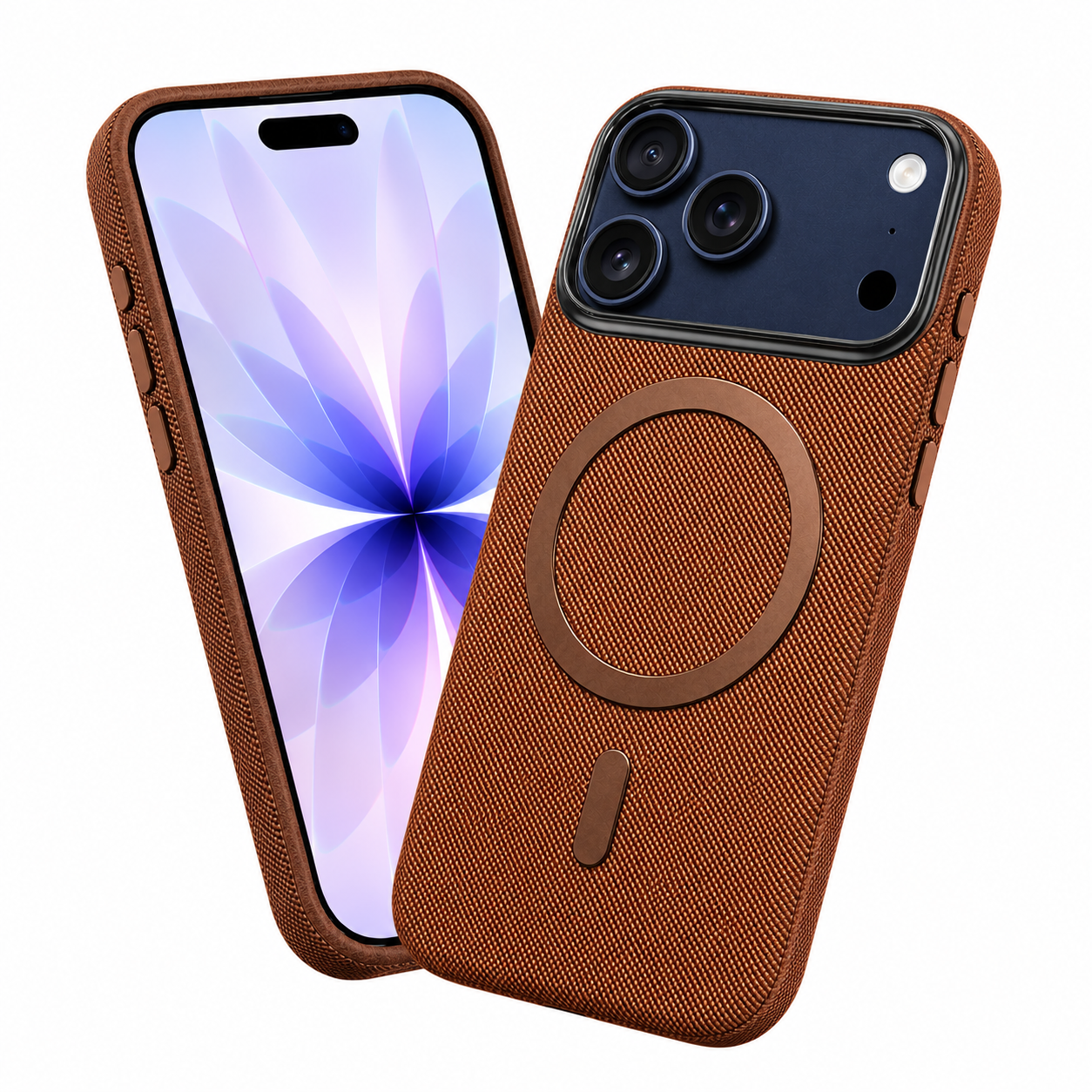 Shockproof Brown Smartphone Case for Apple iPhone 17 Pro Max Wireless Charging Compatible