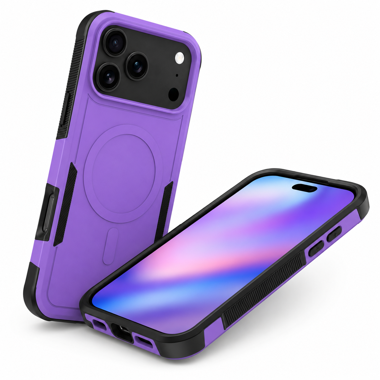 Luxury Deep Purple iPhone 17 Pro Max Cover, Durable Protective Phone Case, Premium MagSafe Mobile Cover