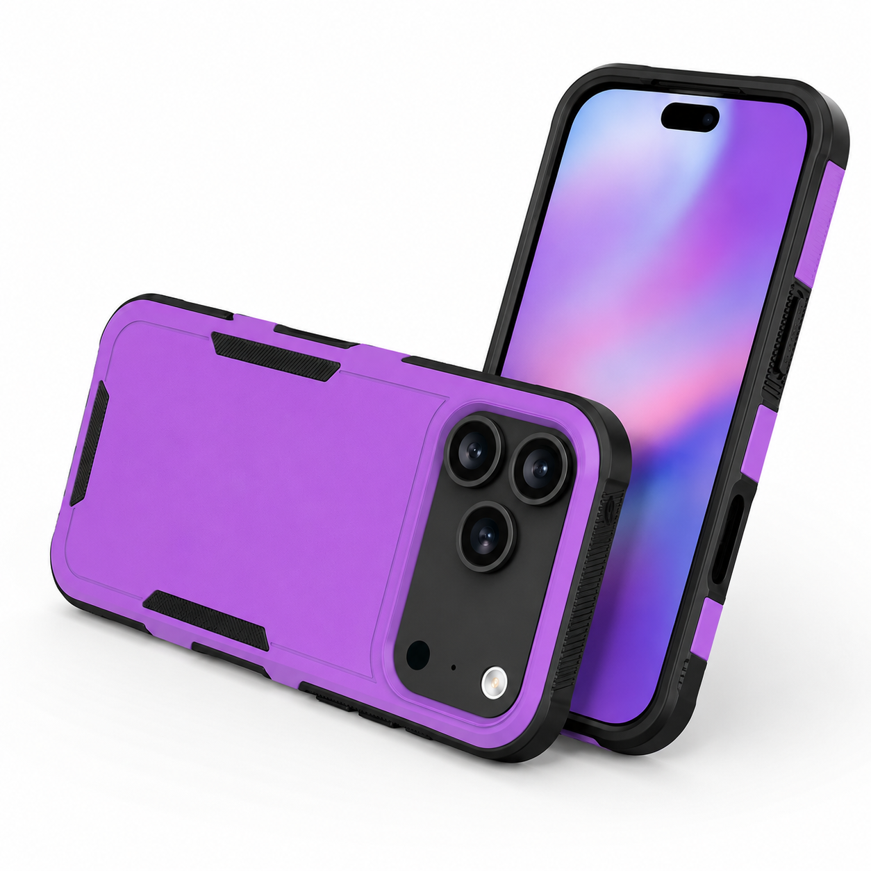 Purple Protective Phone Case, iPhone 17 Pro Max Back Cover, Everyday Shockproof Mobile Case