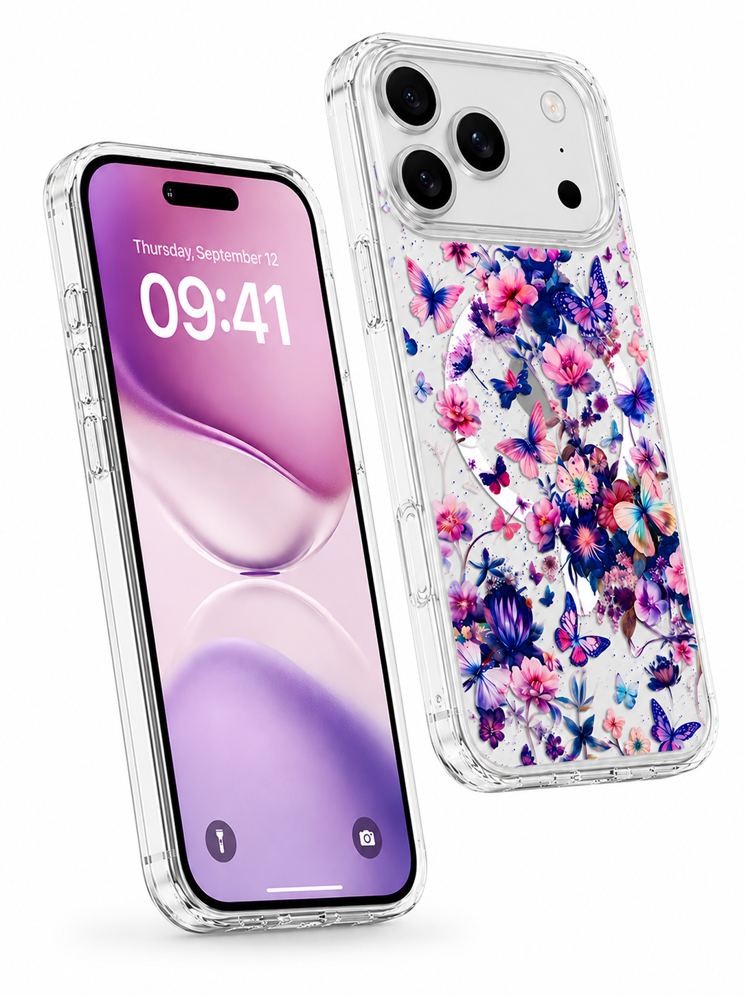 Slim Protective Butterfly Mobile Cover for Apple iPhone 17 Pro Max Wireless Charging Case