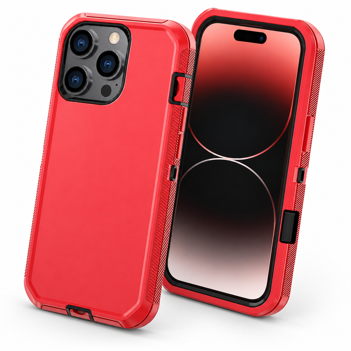 Triple Protection Case for Apple iPhone 16 Pro Max - Red