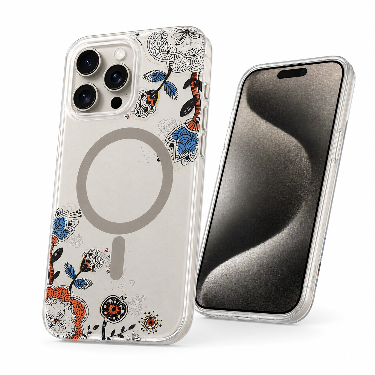 Frosted MagSafe Flower Case for Apple iPhone 14 - Blue