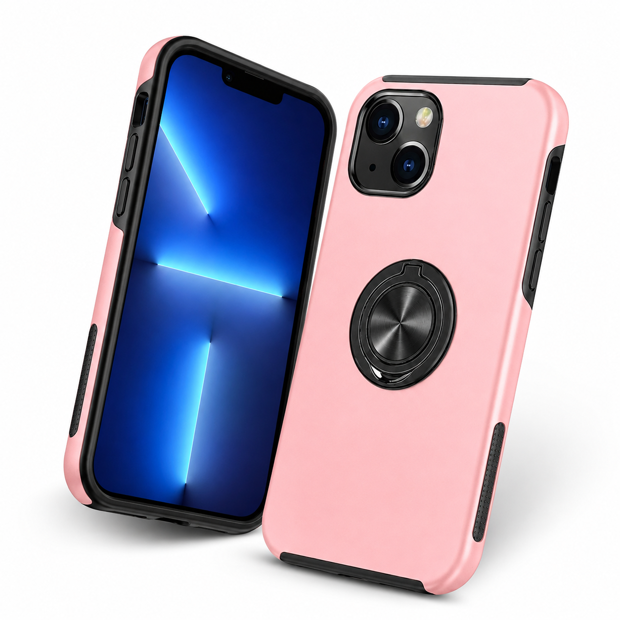 Swirl Invisible Ring Case for Apple iPhone 15 - Rose Gold