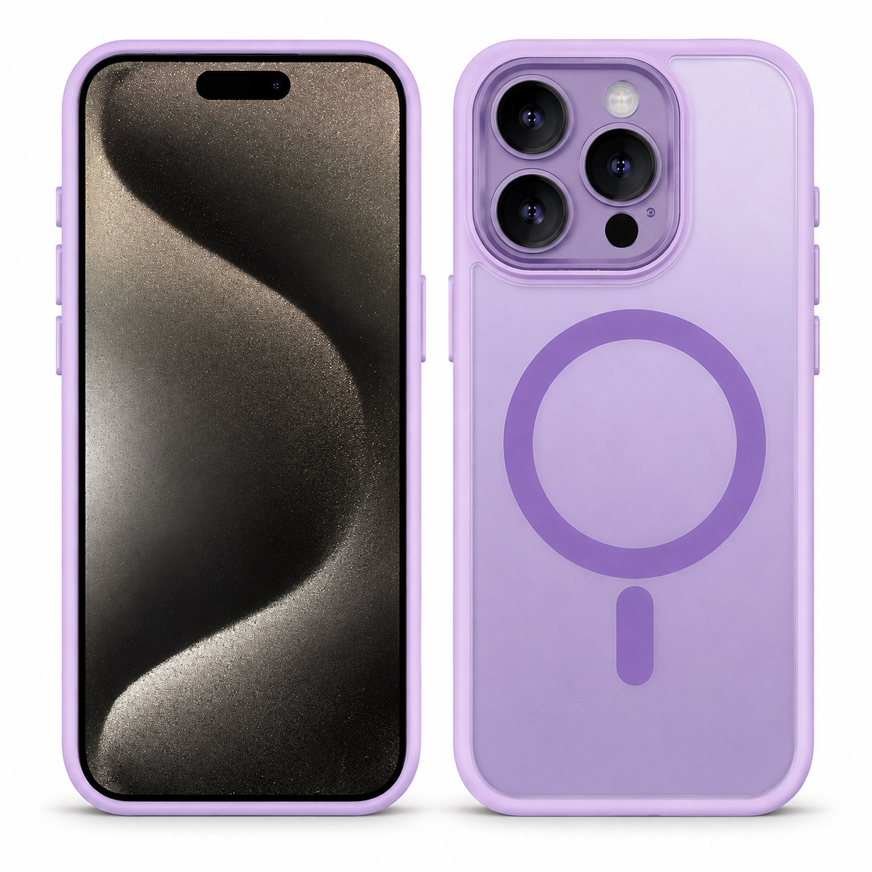 Matte Rubberized MagSafe Case for Apple iPhone 15 - Light Purple