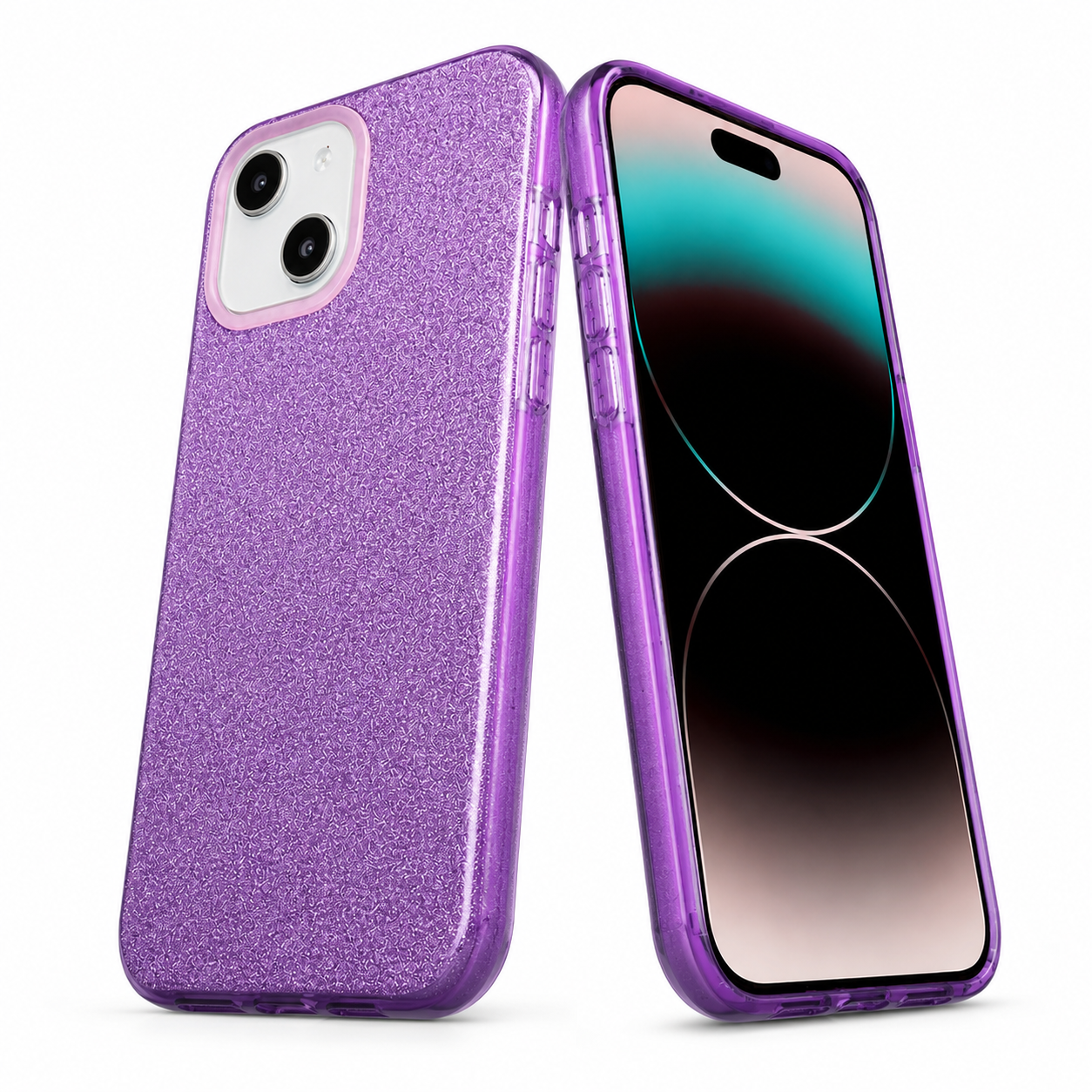 Glitter Hybrid Shockproof Case for Apple iPhone 14 - Purple