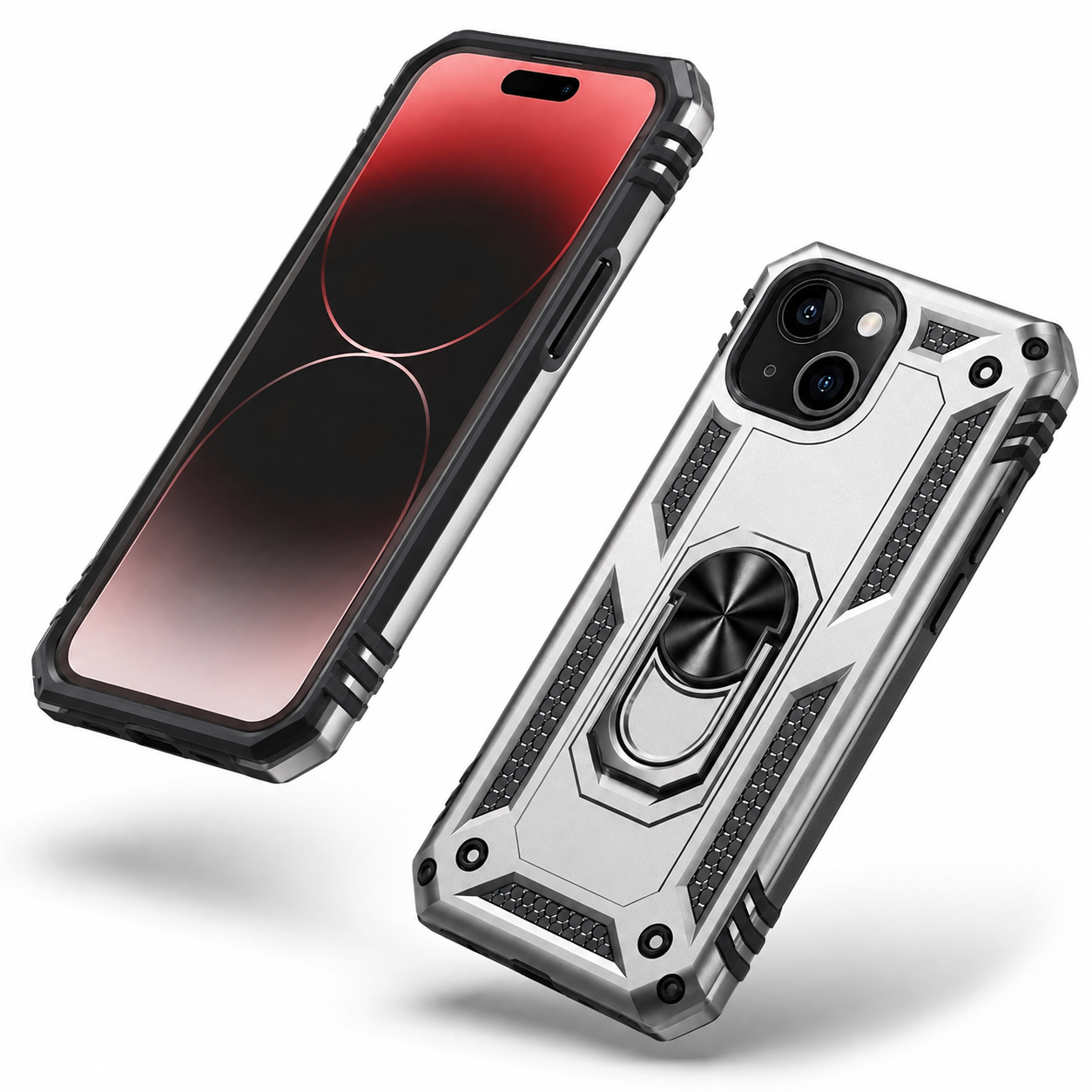 Anti-Drop Matte Hybrid Case for Apple iPhone 15 - Grey