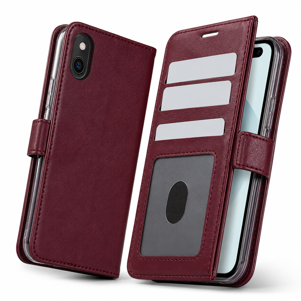 Photo ID Wallet for Apple iPhone 15 - Wine