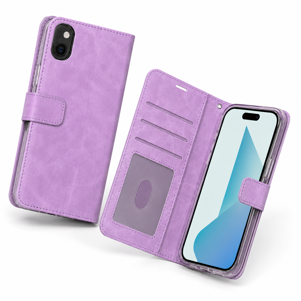 Photo ID Wallet for Apple iPhone 15 - Purple