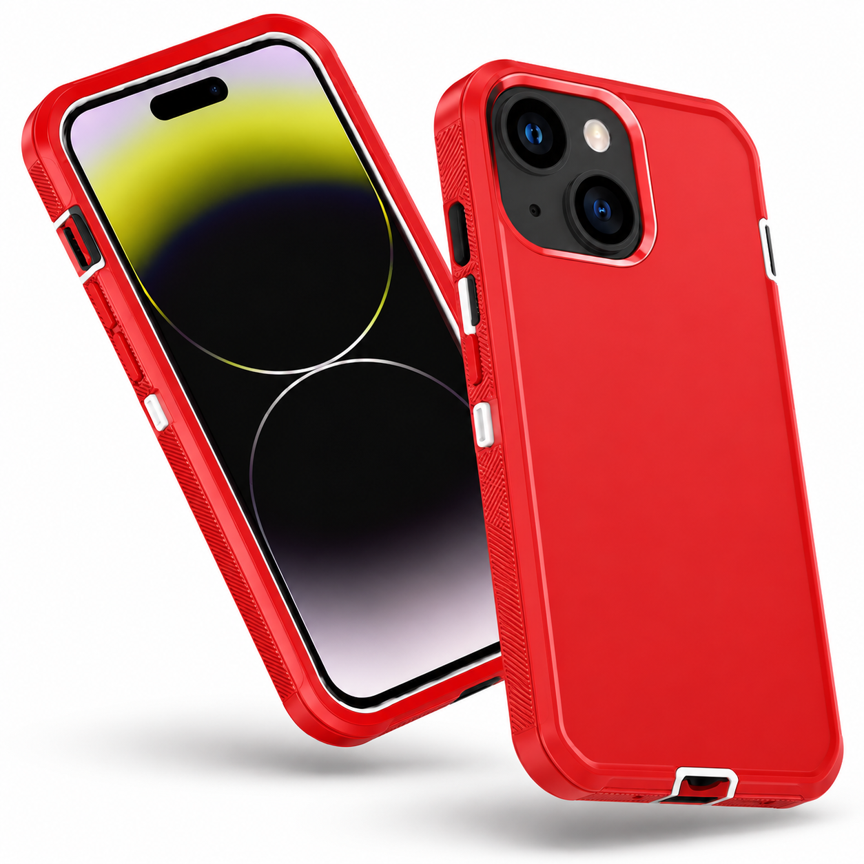 Triple Protection Case for Apple iPhone 15 - Red