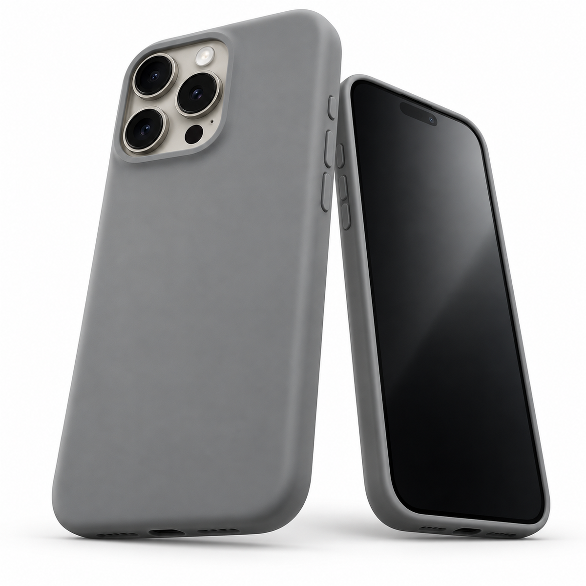 Premium Liquid Silicone Case for Apple iPhone 15 Pro - Grey - alternate product view