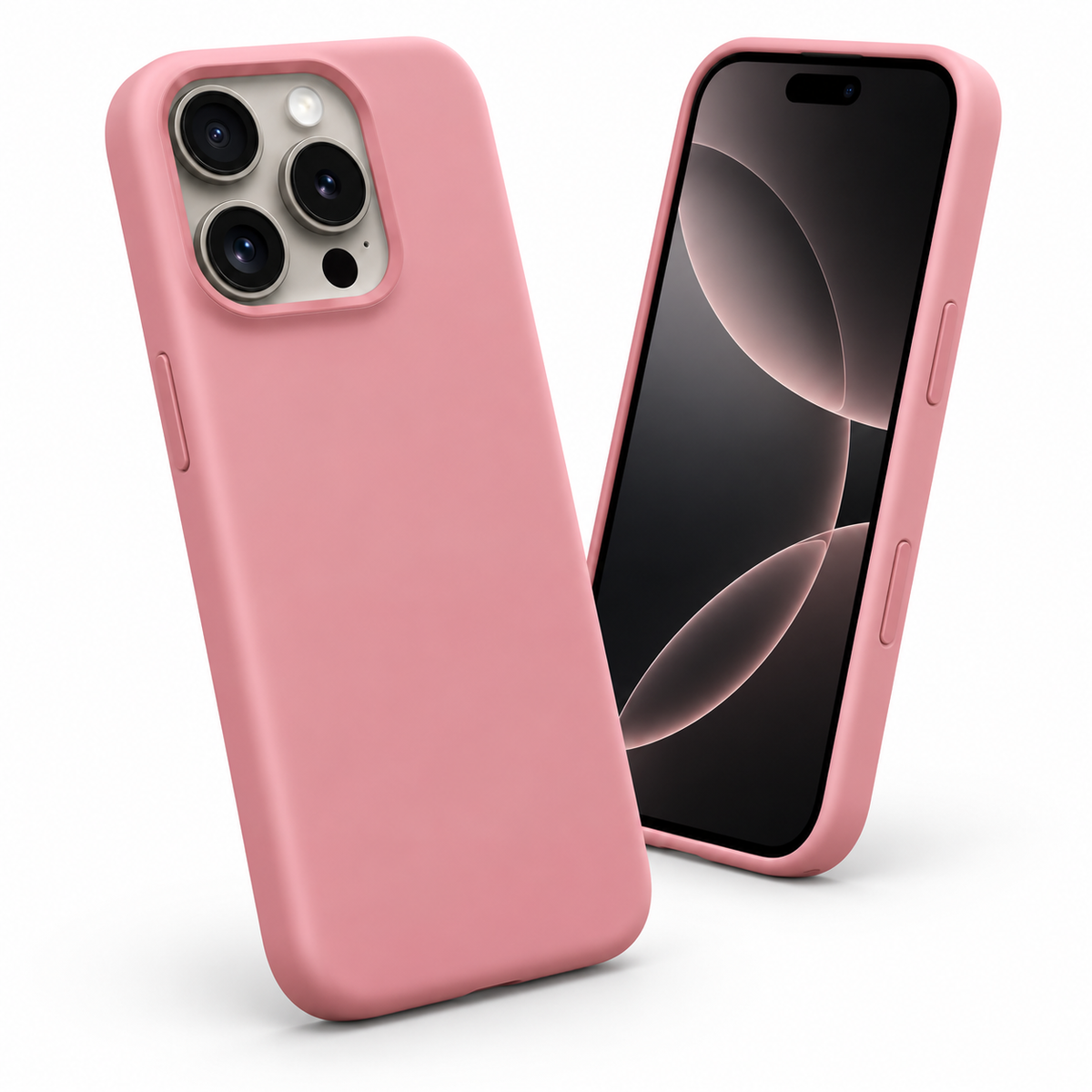Premium Liquid Silicone Case for Apple iPhone 15 Pro Max - Light Pink - alternate product view