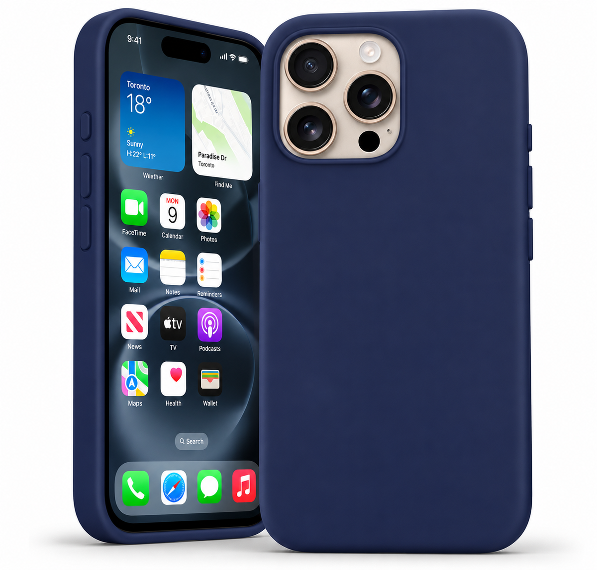 Premium Liquid Silicone Case for Apple iPhone 15 Pro Max - Navy - alternate product view