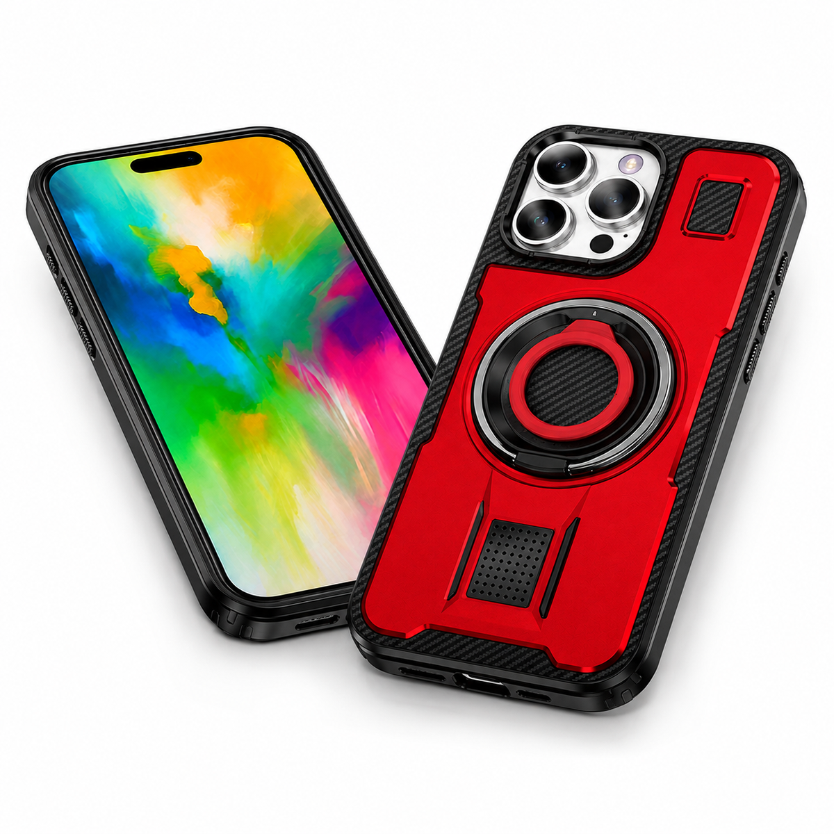Ring Grip and Stand Case for Apple iPhone 15 Pro - Red - alternate product view