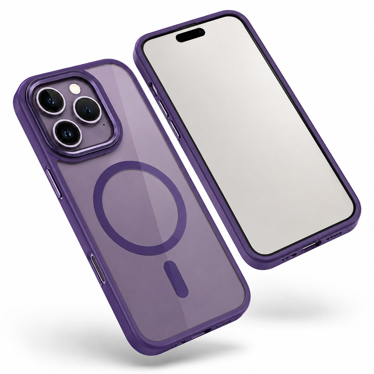 Frosted MagSafe Matte Hybrid Case for Apple iPhone 16 Pro Max - Deep Purple