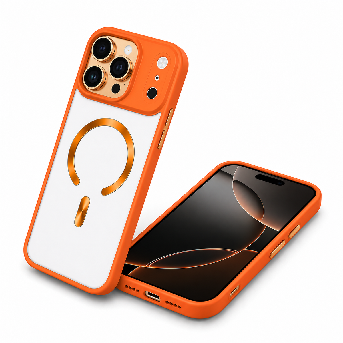Premium Orange MagSafe Phone Case Apple iPhone 17 Pro Max Durable Mobile Cover