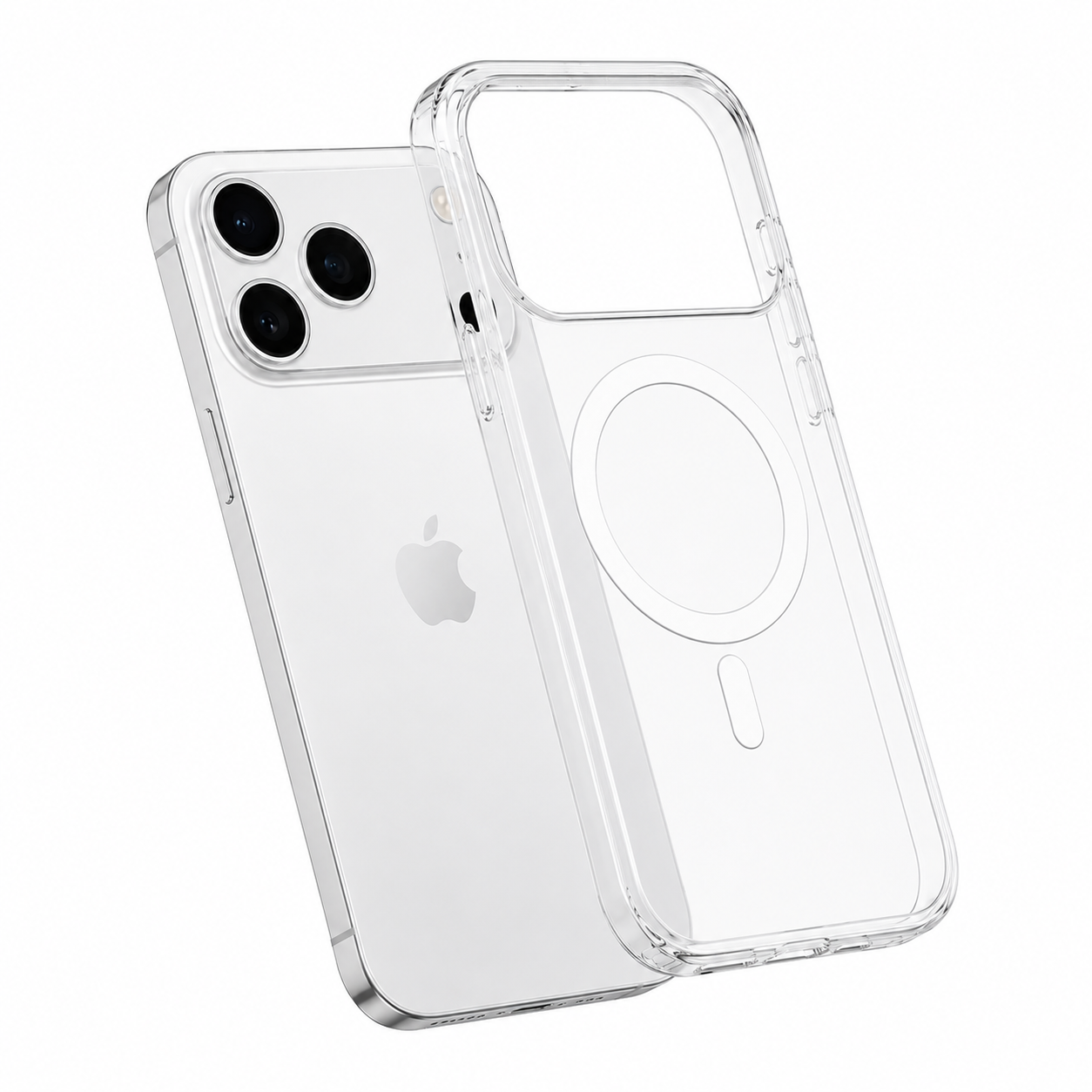 Luxury clear iPhone 17 Pro Max cover, durable MagSafe case, crystal transparent phone protection