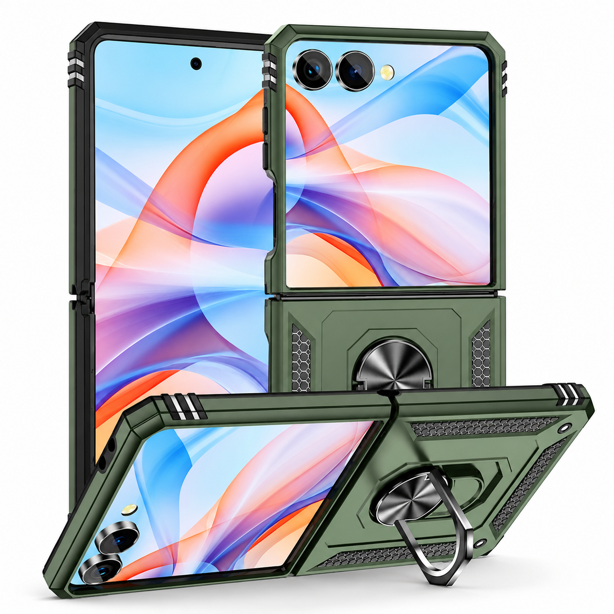Anti-Drop Hybrid Case for Samsung Galaxy Z Flip 8 - Midnight Green