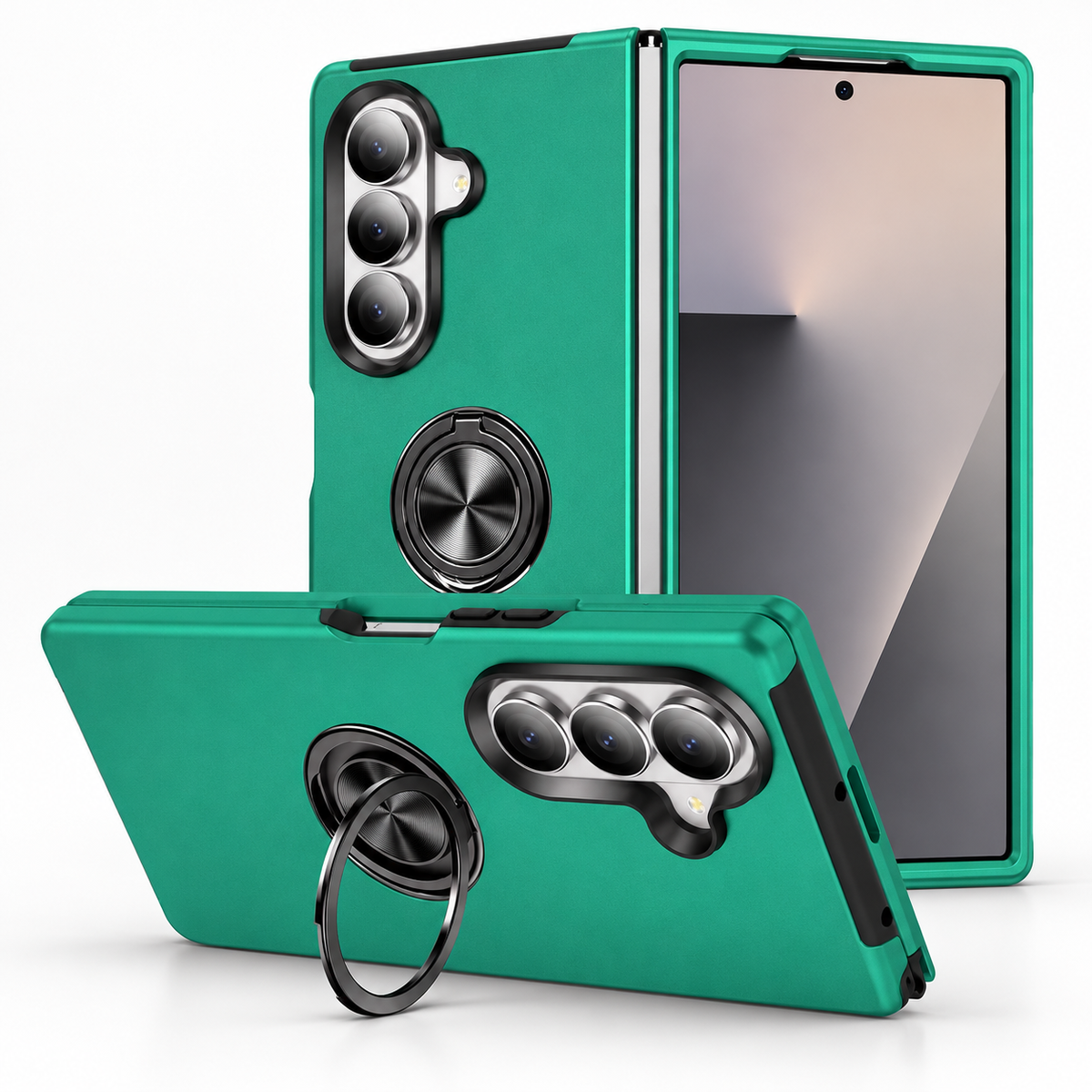 Swirl Invisible Ring Case for Samsung Galaxy Z Fold 8 Ultra - Midnight Green