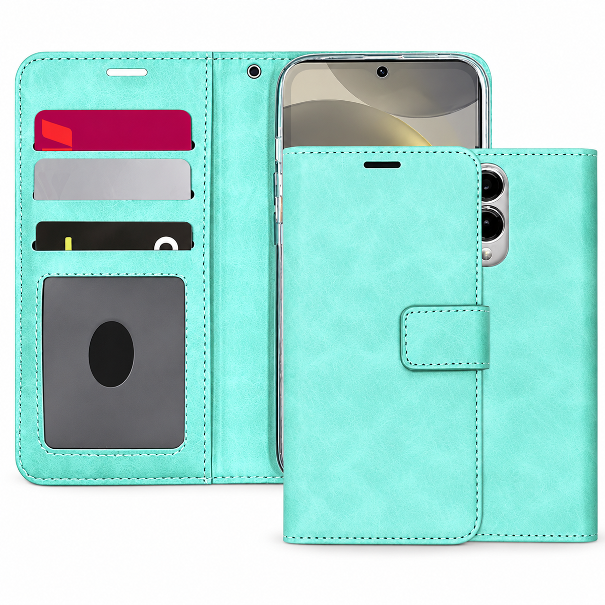 Photo ID Wallet for Samsung Galaxy S25 Edge - Teal