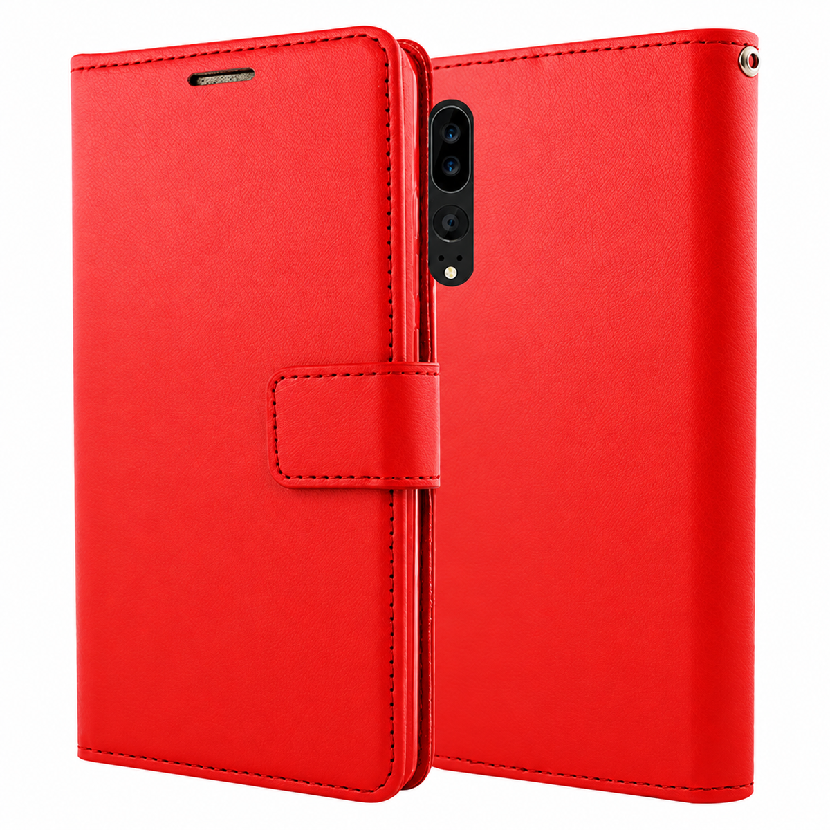 Photo ID Wallet for Samsung Galaxy A70 - Red