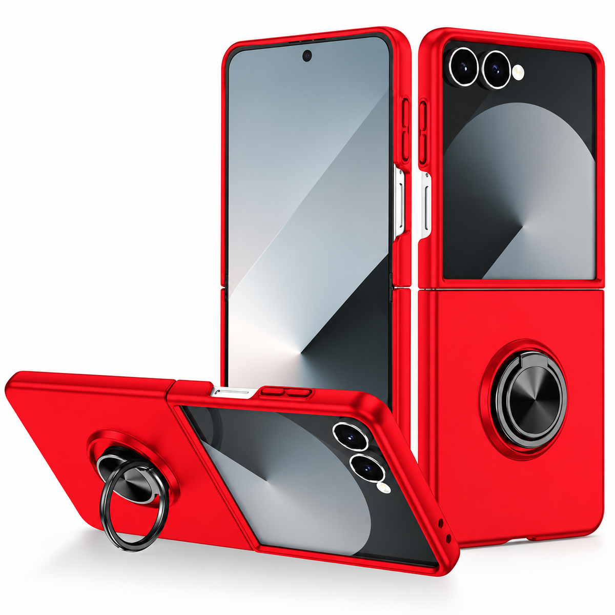 Swirl Invisible Ring Case for Samsung Galaxy Z Flip 8 - Red