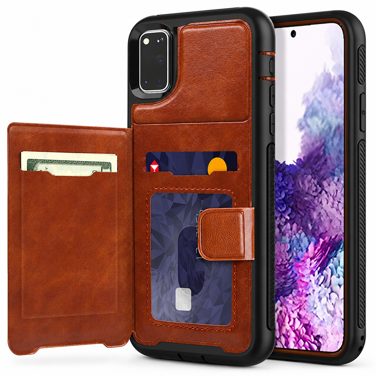 Snap Wallet Case for Samsung Galaxy S20 Plus - Brown