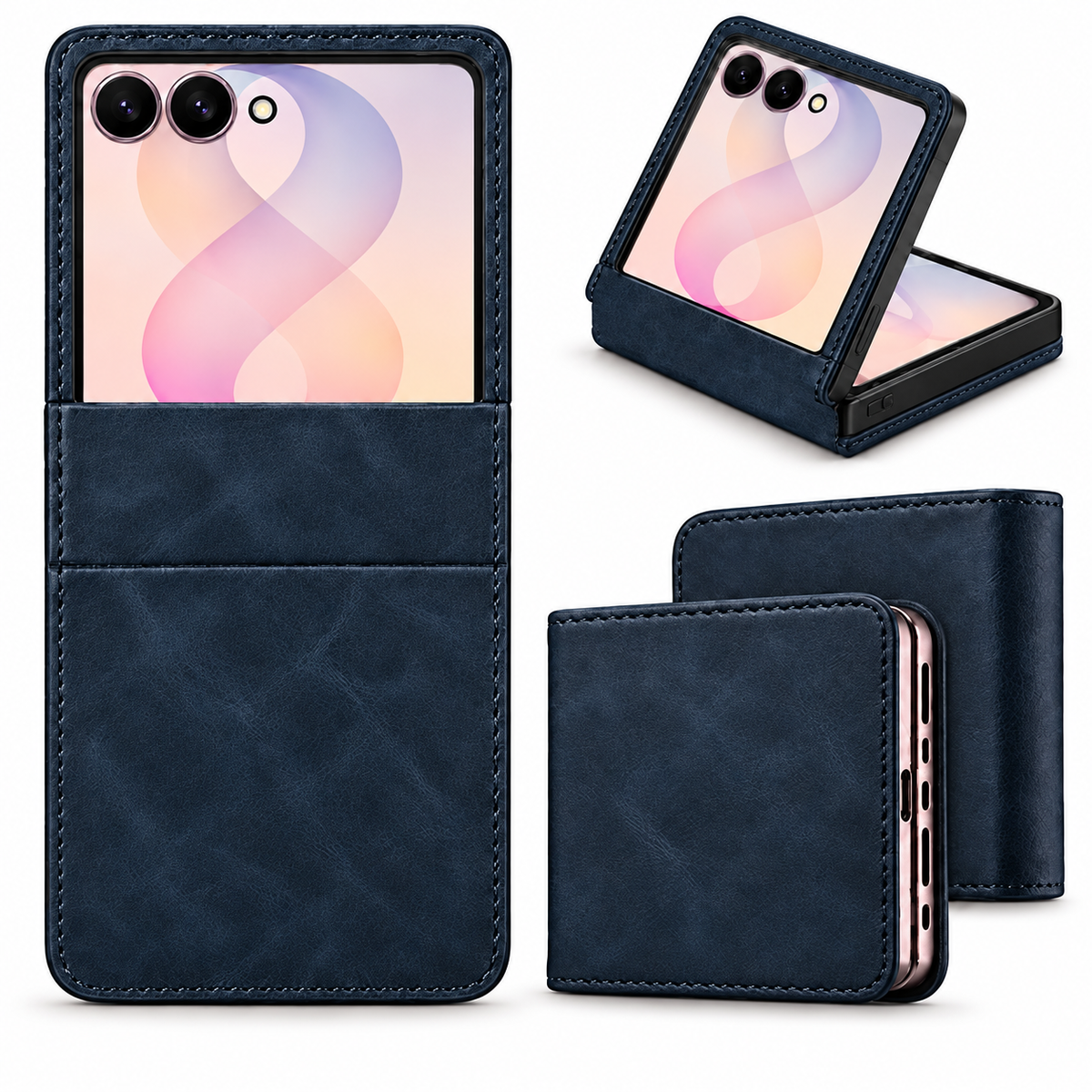 Photo ID Wallet for Samsung Galaxy Z Flip 8 - Navy