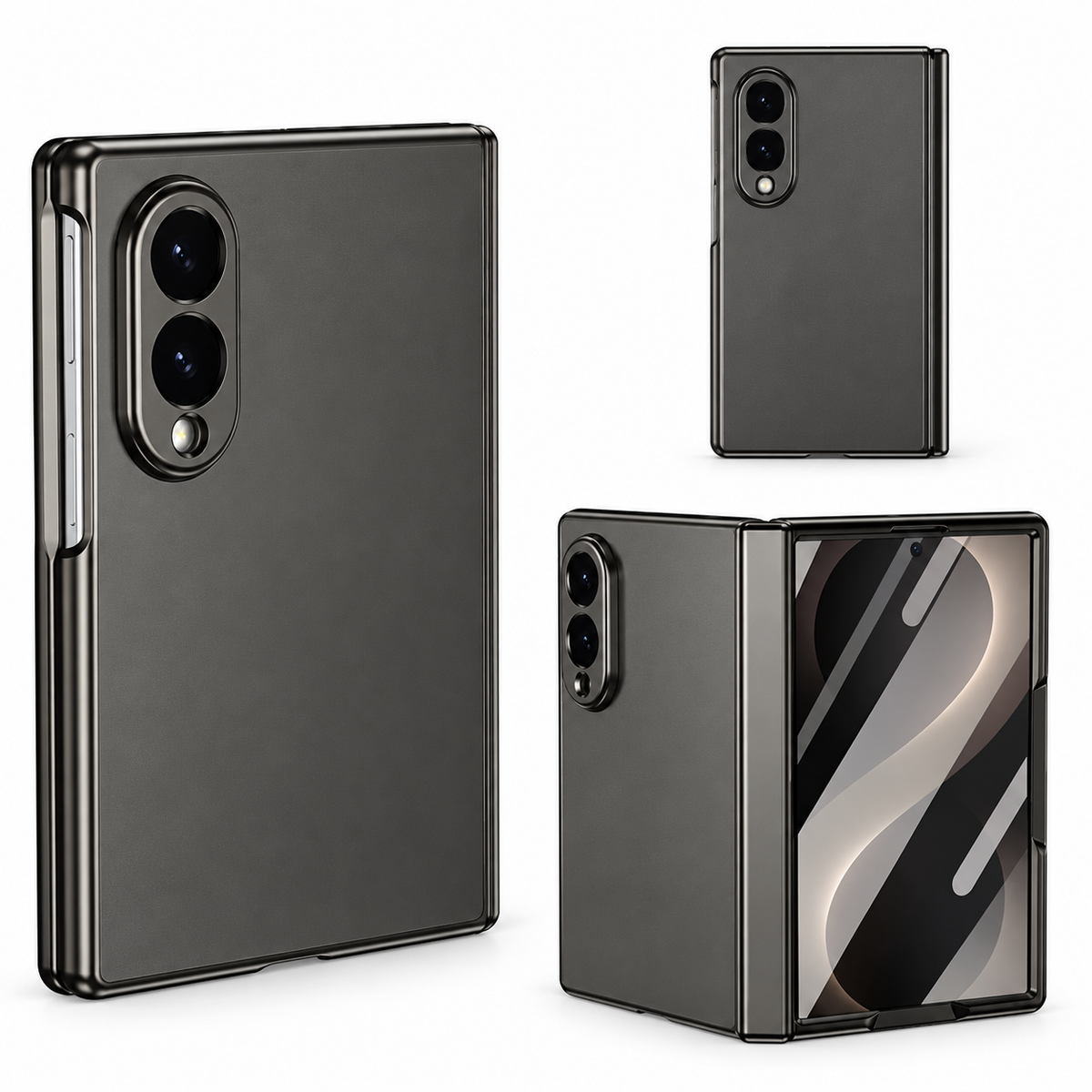 Silq W/ Glass Case Samsung Galaxy Z Fold 8 - Black