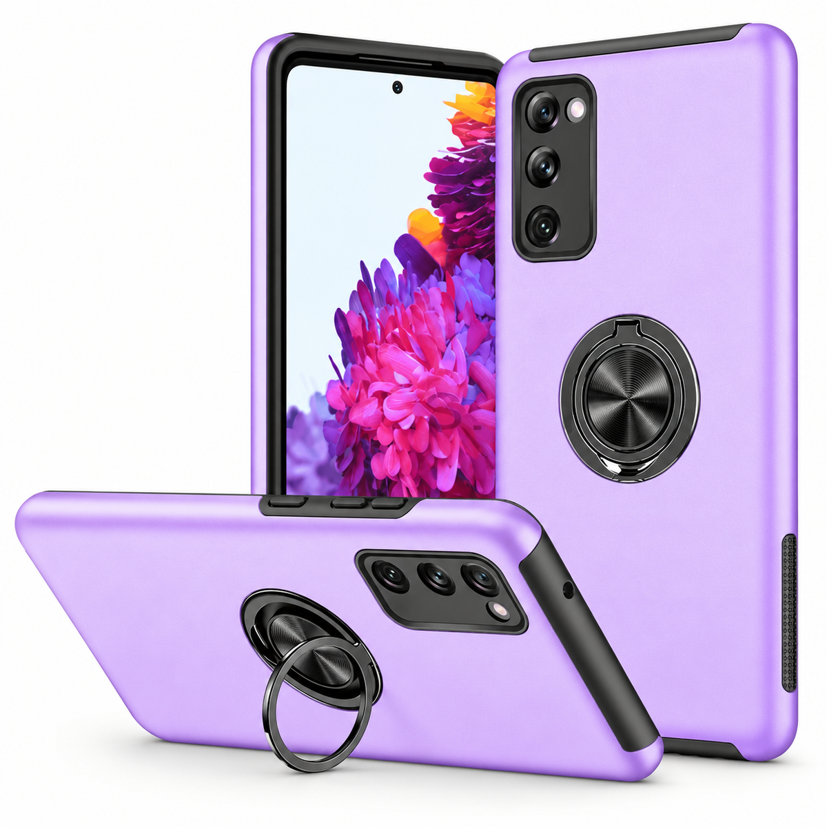 Swirl Invisible Ring Case for Samsung Galaxy S23 Plus - Purple