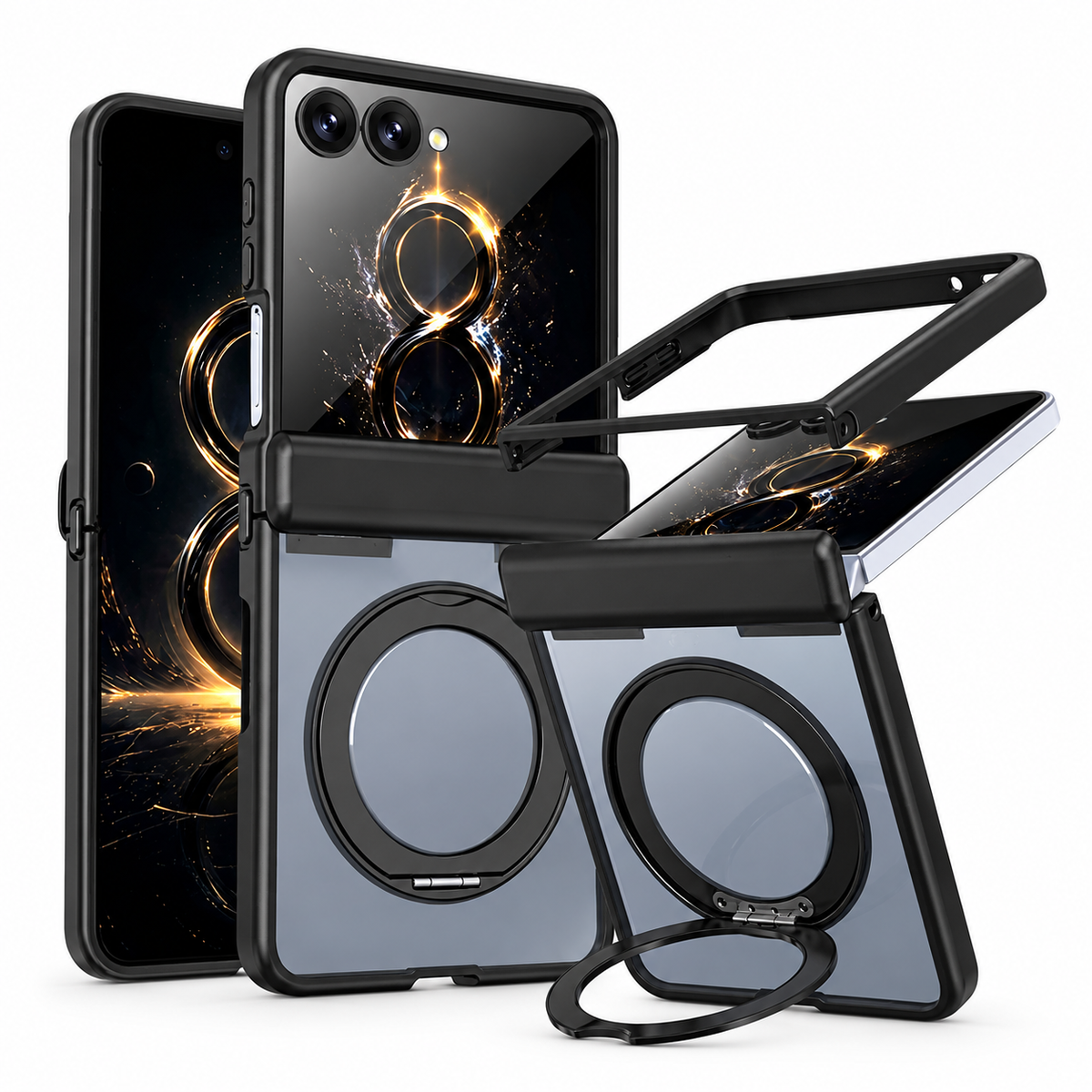 Ring Loop MagSafe Case for Samsung Galaxy Z Flip 8 - Black