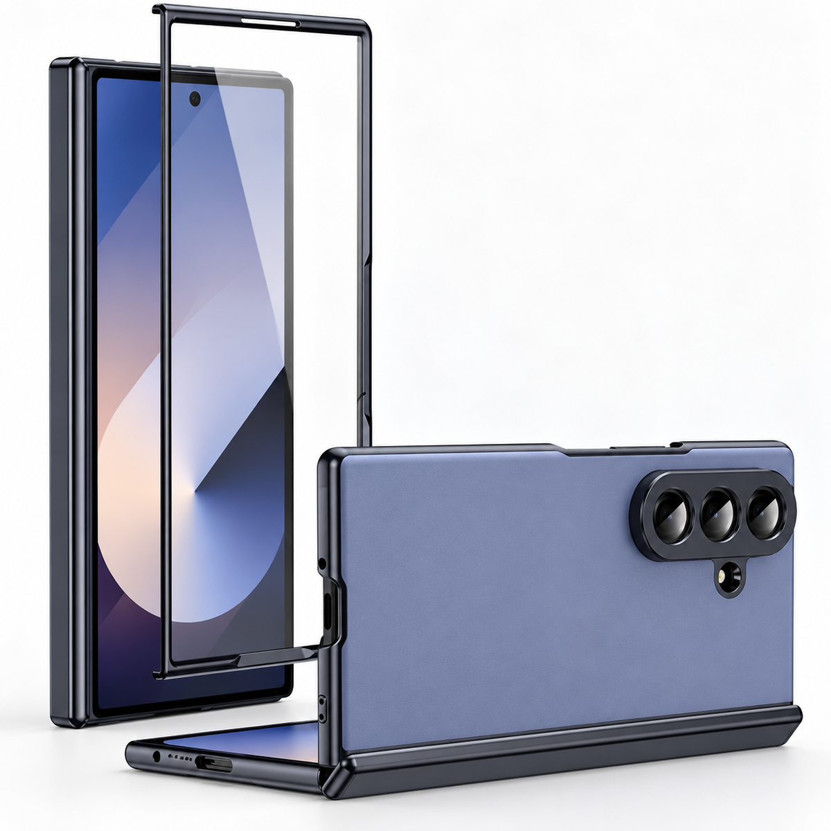 Silq W/ Glass Case Samsung Galaxy Z Fold 8 Ultra - Blue