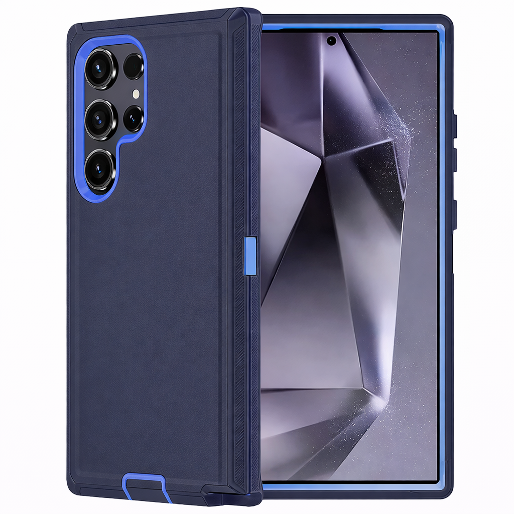 Heavy Duty Protective Phone Case – Triple Layer Full Coverage Shockproof Rugged Navy Cover