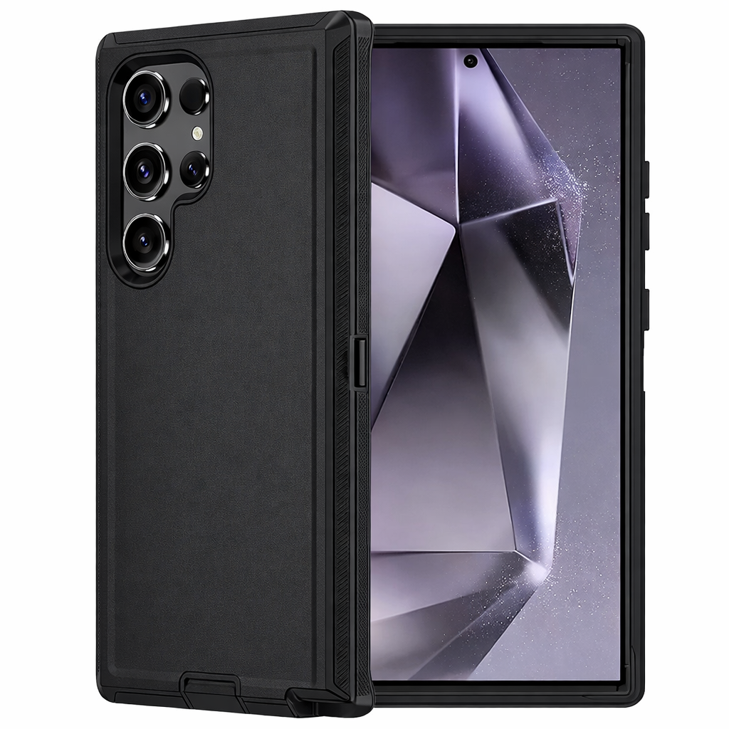 Heavy Duty Protective Phone Case – Triple Layer Full Coverage Shockproof Rugged Black Cover