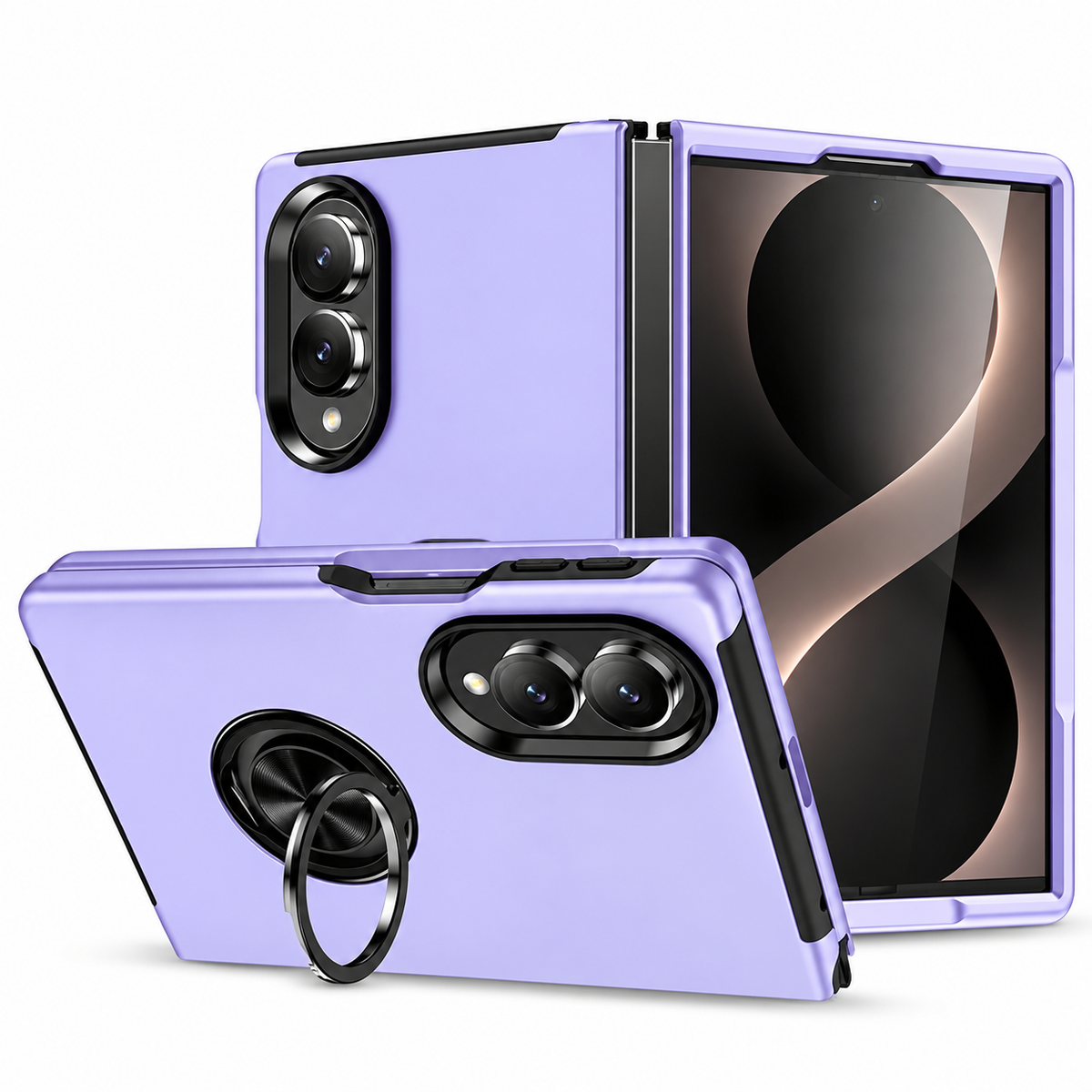 Swirl Invisible Ring Case for Samsung Galaxy Z Fold 8 - Light Purple