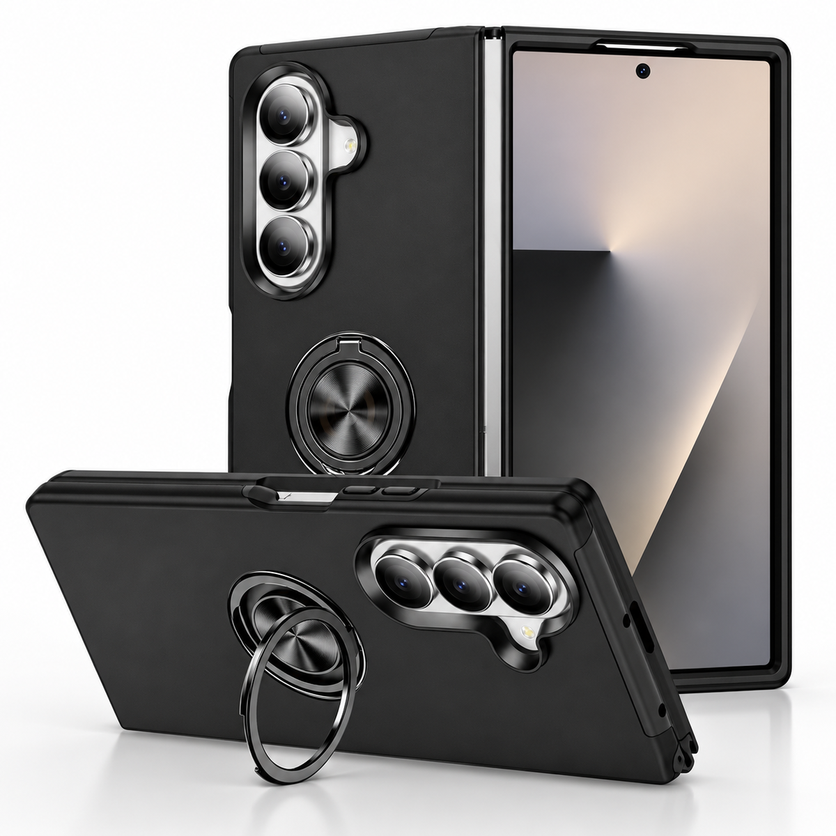 Swirl Invisible Ring Case for Samsung Galaxy Z Fold 8 Ultra - Black